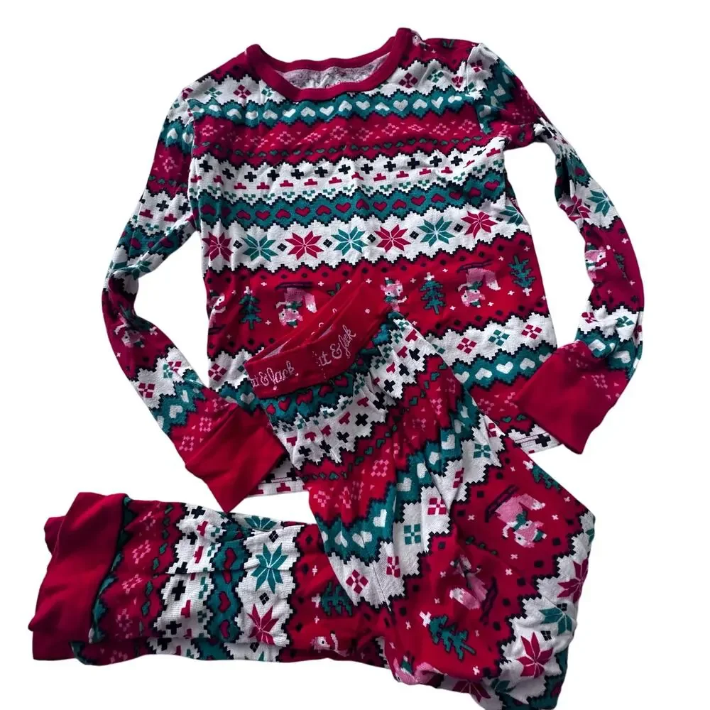 Cat & Jack Fair Isle Christmas Pajama Set - Size 8/10